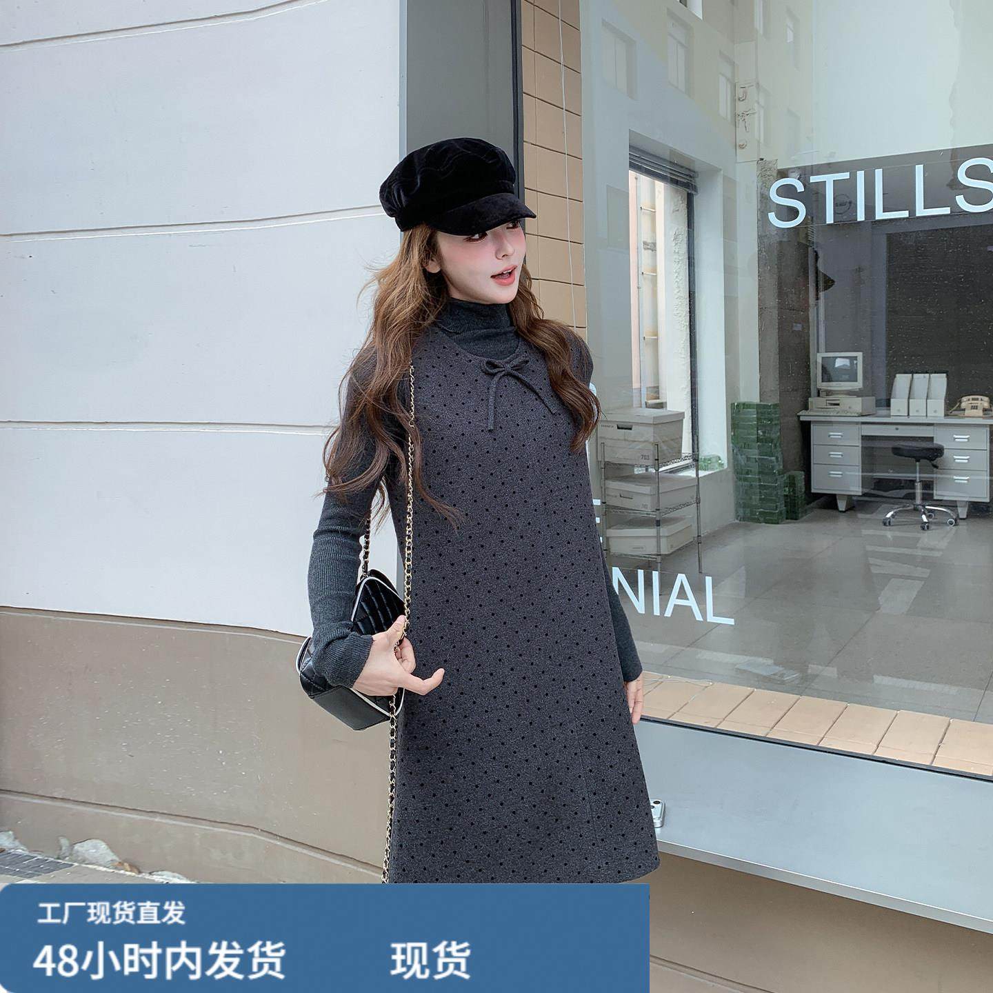 法式高级感波点背心裙套装2025新款女冬春小个子小香风裙子两件套,淘宝优惠券,粉丝福利购,淘宝优惠卷