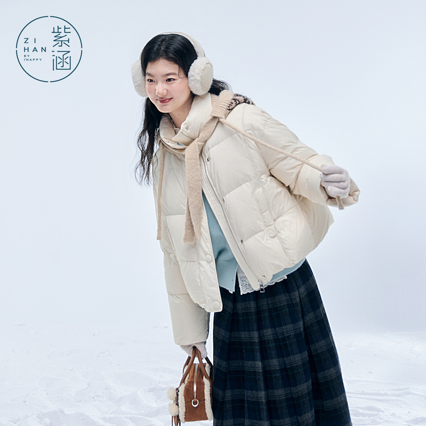 紫涵短款立领羽绒服女2025冬季新款简约宽松小个子针织帽鸭绒外套,淘宝优惠券,粉丝福利购,淘宝优惠卷