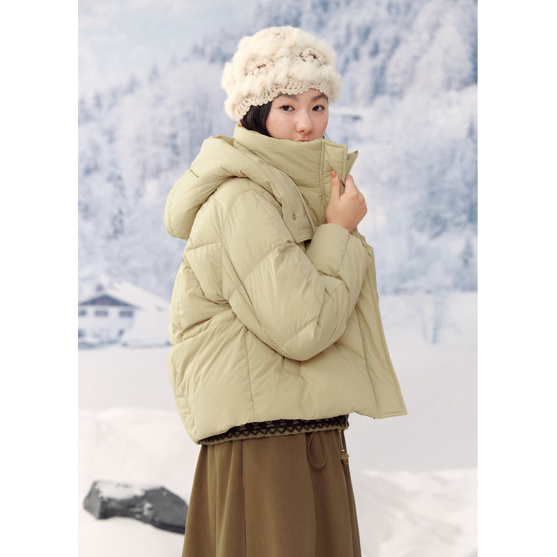 紫涵短款立领连帽羽绒服外套女冬季新款户外加厚保暖白鸭绒面包服,淘宝优惠券,粉丝福利购,淘宝优惠卷