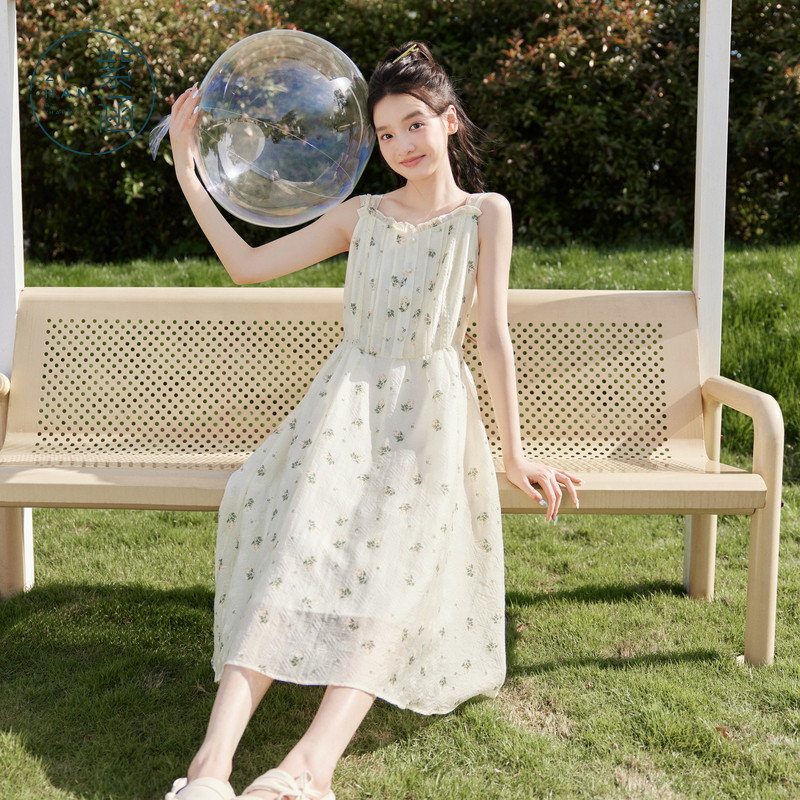 紫涵小清新碎花吊带裙女夏季新款甜美收腰连衣裙花边拼接修身长裙,淘宝优惠券,粉丝福利购,淘宝优惠卷