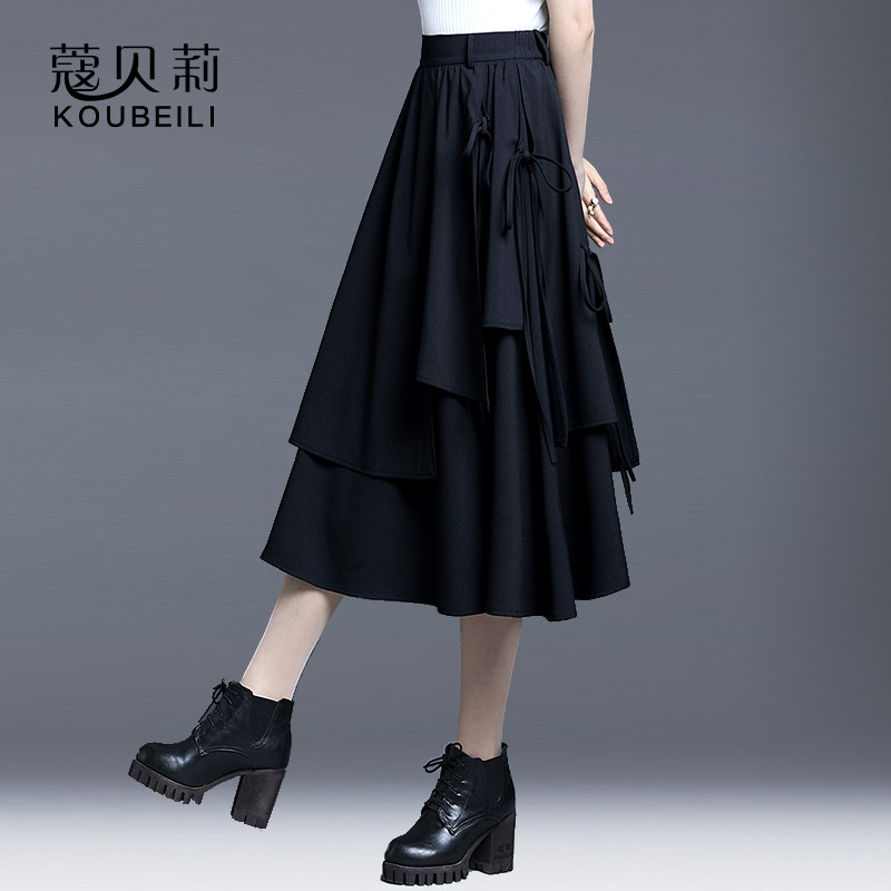 百褶裙秋冬2021新款中长款高腰裙子 蔻贝莉半身裙