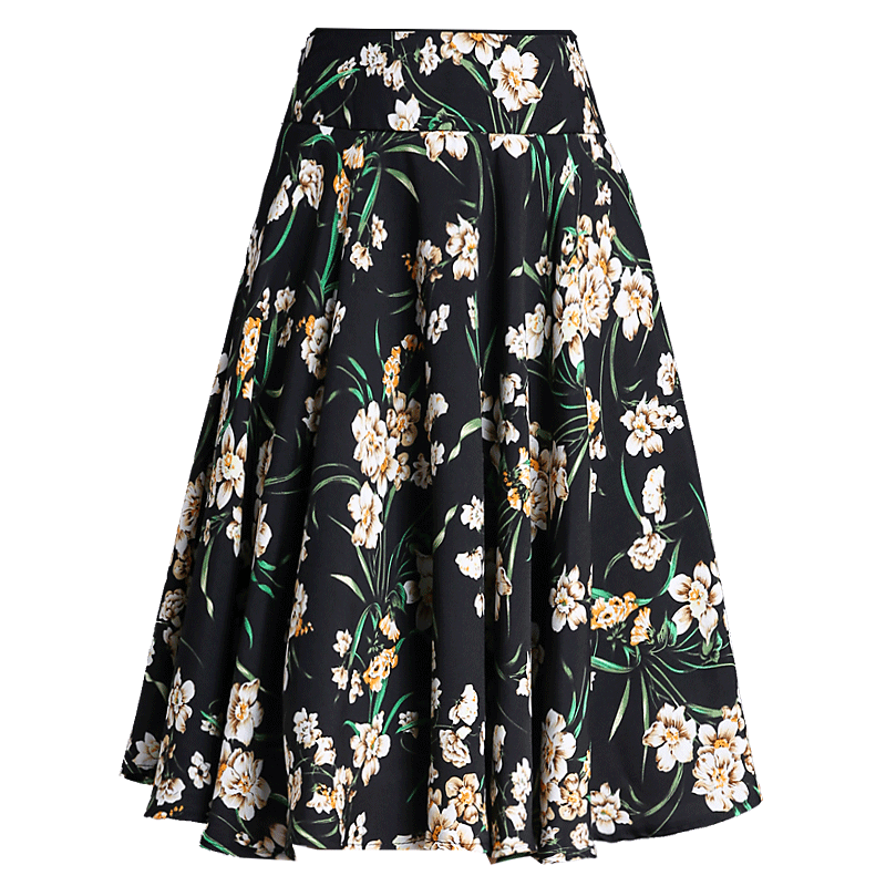 印花夏秋新款高腰韩版显瘦半身裙 蔻贝莉半身裙