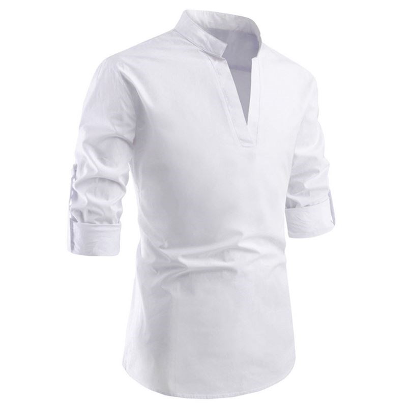 男士衬衫Men casual dress shirts long sleeves summer t-shirt - 图0