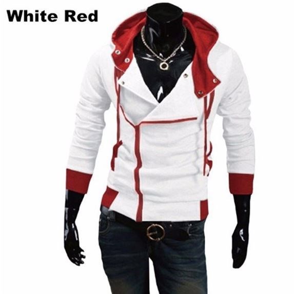 斜拉链大码连帽卫衣男外套plus size hoodies men coats Cardigan-图1