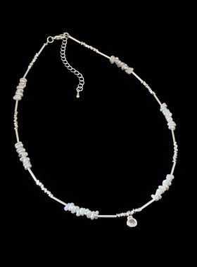 小众设计感不规则珍珠水晶项链女简约百搭气质复古个性颈链锁骨链