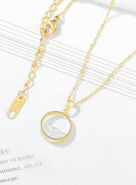 一汪清泉铜电镀18k真金锆石锁骨链女生节日礼物圆环气质流行项链