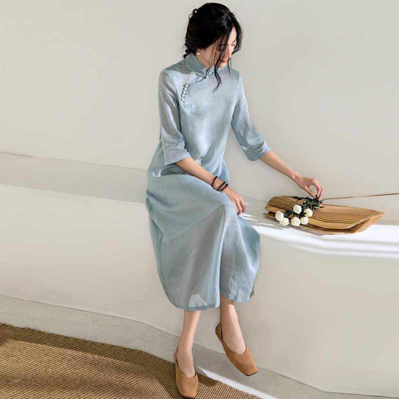 莎韵诗2020夏季新品文艺民族风改良 莎韵诗连衣裙