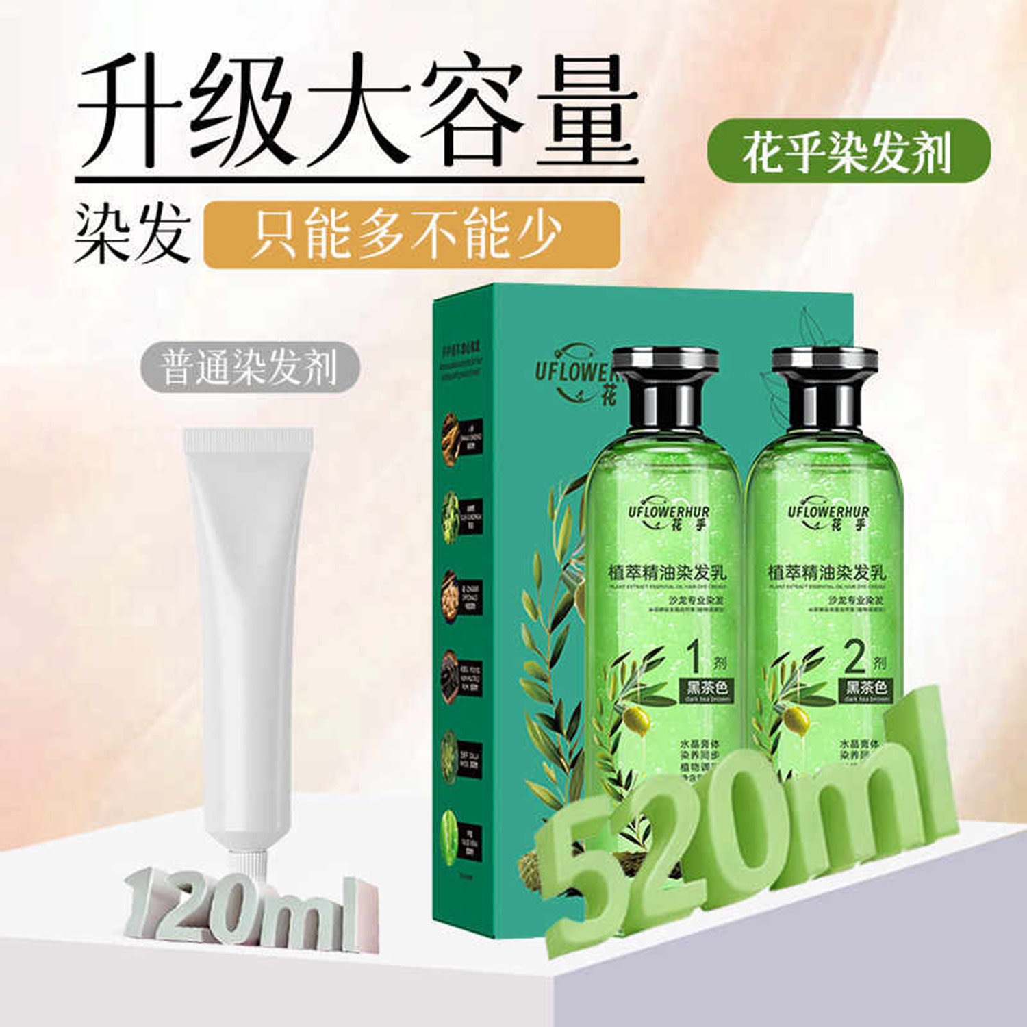 花乎植萃精油染发乳官方正品植萃染色芦荟养护长效固色染黑发神器,淘宝优惠券,粉丝福利购,淘宝优惠卷