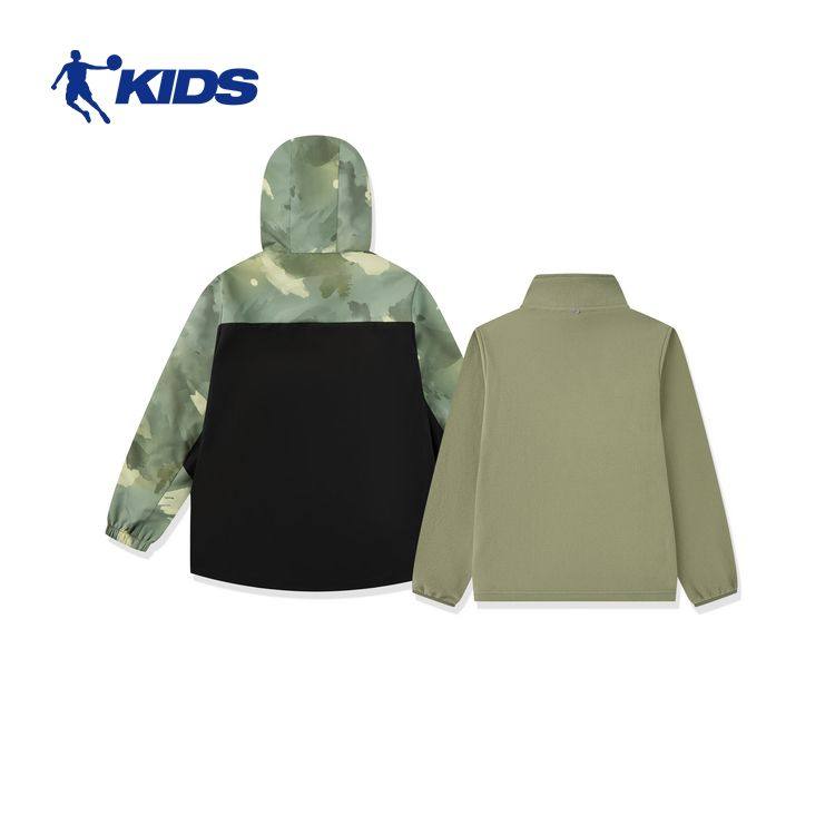 乔丹童装男童加绒外套摇粒两件套2025冬季新款大童三合一户外风衣,淘宝优惠券,粉丝福利购,淘宝优惠卷