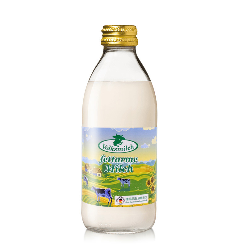 德质Volksmilch 德国进口高品质玻璃瓶装 低脂纯牛奶490mlx12瓶 - 图2