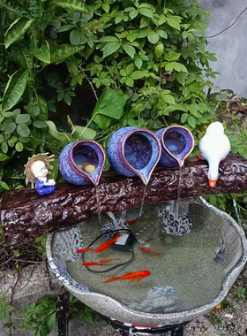 过滤器自动循环养鱼大型造景假山