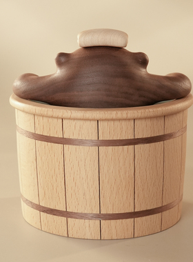 原上城实木创意家居摆件洗澡熊巴巴造型高级可爱治愈系工艺品礼物