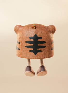 原上城原创实木小老虎生肖挂件啸啸虎创意摆件日常送礼