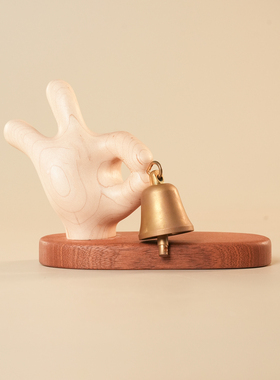 原上城原创实木门庭装饰摆件门铃