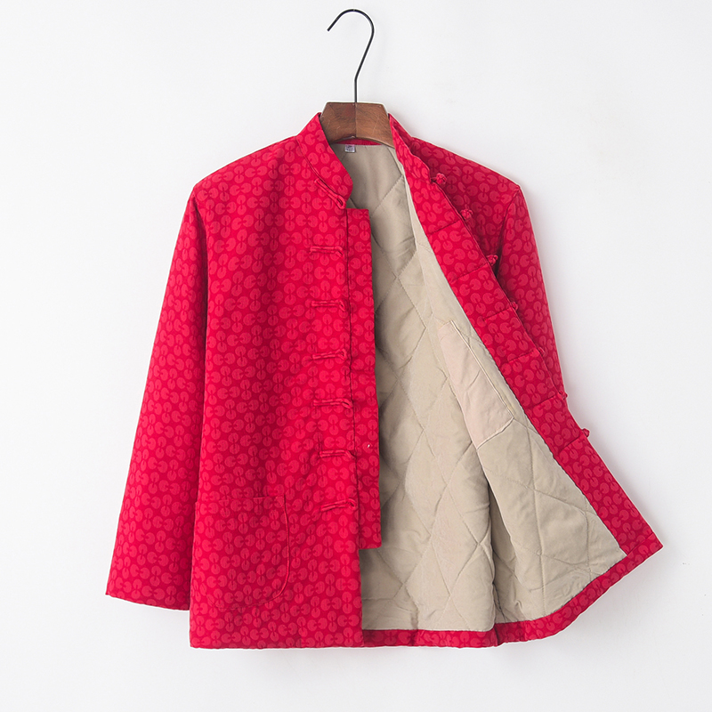 冬季中式唐装男中老年加厚棉服爸爸 正九品唐装