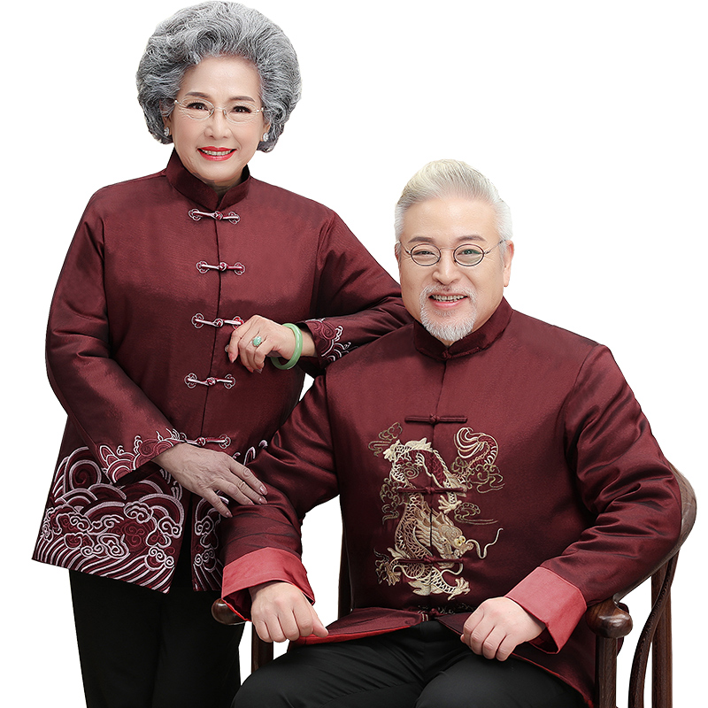 中年人唐装男情侣装爷爷奶奶老人装 正九品民族服装