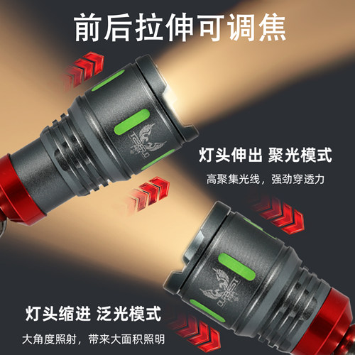 欧贝丝特筏钓竿稍灯可调光调焦杆稍灯3w瓦伐钓诱鱼灯USB钓鱼灯 - 图1