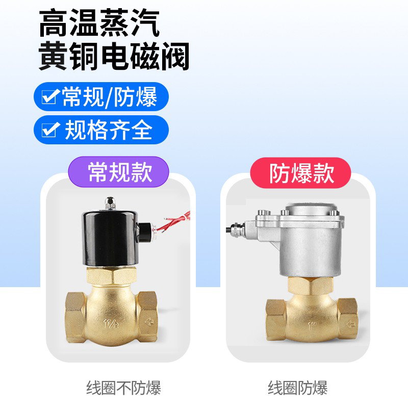 高温蒸汽电磁阀2L铜电磁控制阀US电子高压阀管道开关220v 24v