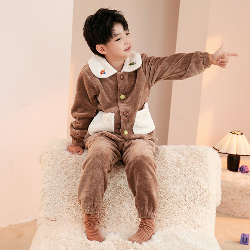芬腾儿童睡衣男童秋冬加厚保暖卡通法兰绒家居服套装中大童男宝宝,淘宝优惠券,粉丝福利购,淘宝优惠卷