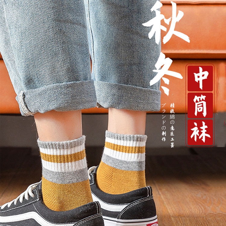 南极人春秋毛巾男士中长筒运动棉袜 南极人纪卓鸿短袜/打底袜/丝袜/美腿袜