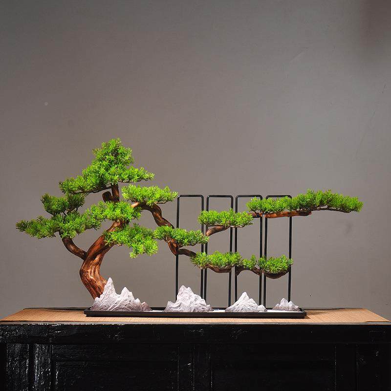 新中式假迎客松摆件玄关枯水盆景ML0094办公山室山禅意客厅茶桌酒,淘宝优惠券,粉丝福利购,淘宝优惠卷