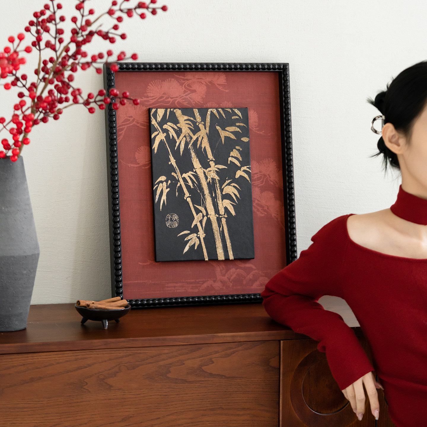新中式画框新年客厅挂画木质边框现代装饰画挂墙相框玄关挂画,淘宝优惠券,粉丝福利购,淘宝优惠卷
