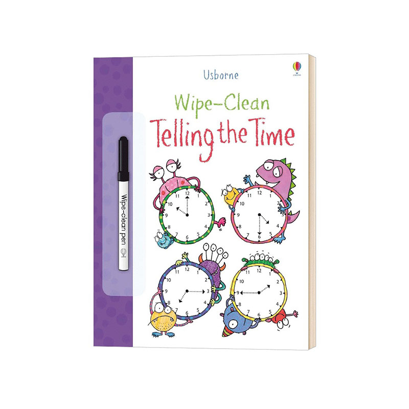 Usborne Wipe-Clean Telling the Time 尤斯伯恩旗舰店 时间认知 可擦书附可擦笔 儿童写字训练练习册  2-7岁 英文原版进口图书 - 图3