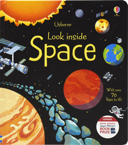 Usborne Look Inside Space尤斯伯恩看里面宇宙太空科普揭秘系列儿童早教英语启蒙翻翻书洞洞书立体 6-9岁英文原版进口-图0