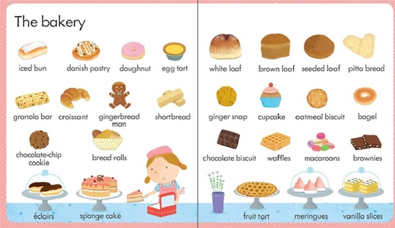 Usborne My first word book about food 尤斯伯恩旗舰店 我关于食物的单词书 幼儿英语启蒙绘本 早教纸板书 亲子共读 英文原版