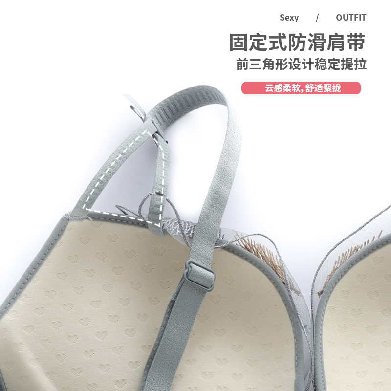 六只兔子旗舰店六只兔子性感内衣女无钢圈聚拢小胸显大亲肤日系少女蕾丝文胸套装3