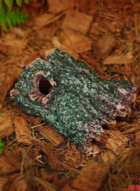 水桶树皮摆件蜥蜴龟缸水族箱装饰潜水艇小龟浮台爬爬坡洞穴躲避台