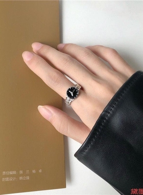 食指戒配饰指环闺蜜小众式手表形状戒指网红个性情侣简约表盘