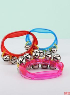 早教音乐手串铃塑料幼教舞蹈响铃透明幼儿园多领手摇铃新型