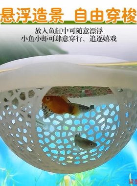 小虾可移动喂食圈定植篮球形小鱼乌龟摆件鱼缸造水草水族箱躲避屋
