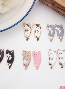 合金可爱小创意饰品耳饰咪小猫咪挂件装饰学生动物单吊diy