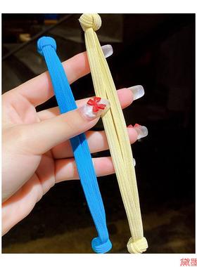 绑头发双头打结头绳绑马尾皮筋发圈双股ins风绳结发绳日韩