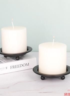 香薰感收纳盘婚庆北欧烛台台金属晚餐节日蜡烛家居托盘摆件复古台