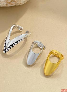 手工胶卷小众指甲戒合金国潮装饰尖戒指潮流美甲欧美开口时尚