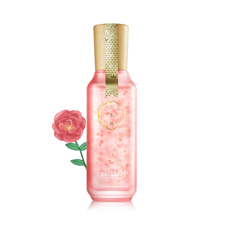 百雀羚三生花玫瑰花瓣精华爽肤水 三生花飞天小猪化妆水/爽肤水