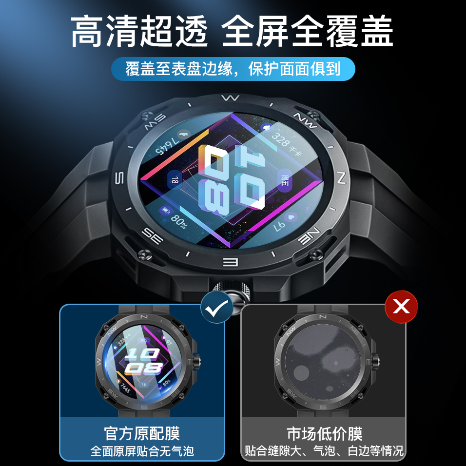 玩物尚智适用华为WATCH GT Cyber手表钢化膜新款GTCyber钢化膜WATCH手表贴膜闪变换壳保护膜智能表玻璃防刮膜 - 图1