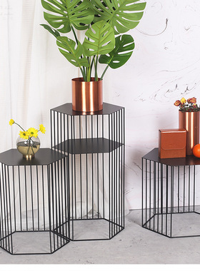 铁艺角几简约现代风金色沙发桌子
