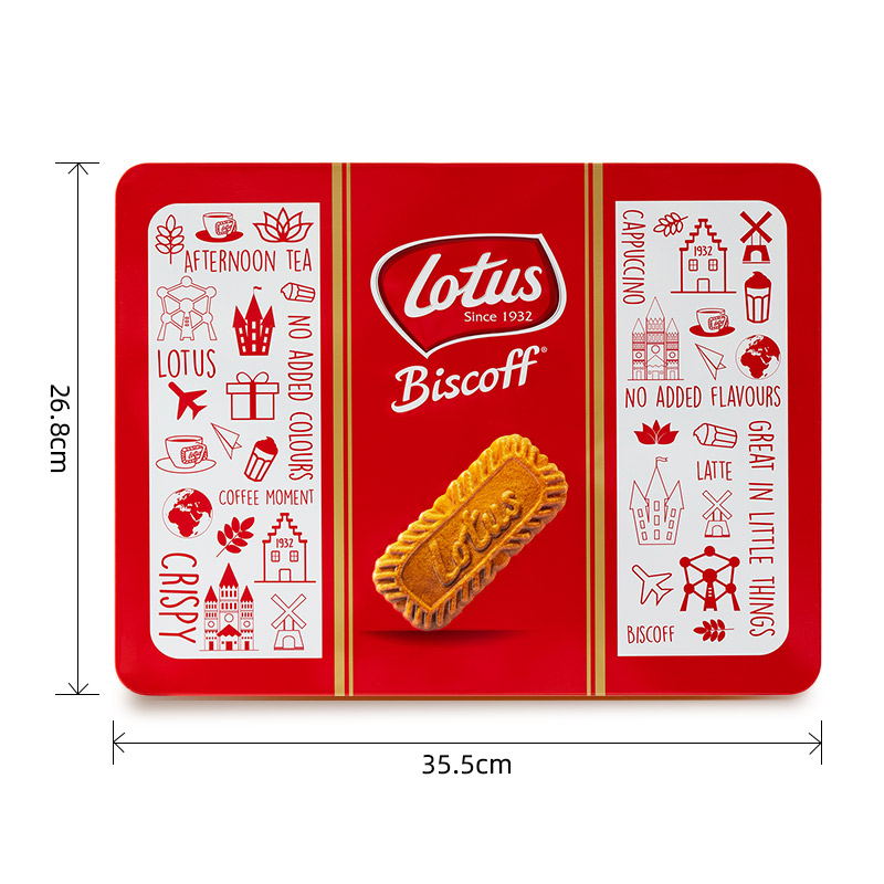 Lotus和情比利时进口焦糖饼干零食喜饼曲奇端午送礼铁罐礼盒655g - 图3
