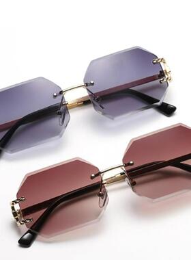 Women’s Oversized Rectangular Semi-Rimless Unisex 2-Pack
