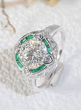 2Ct Moissanite Bohemian Ring Elegant Bohemian Court Style