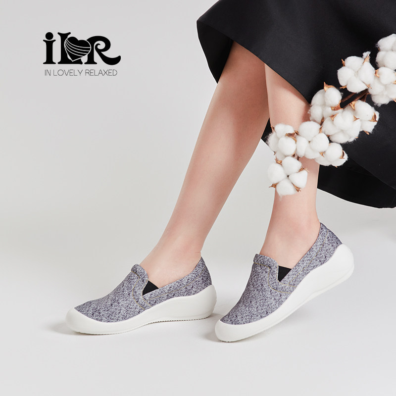 ILR因爱乐诗简约舒服乐福鞋软底一脚蹬通勤不累脚休闲坡跟女鞋,淘宝优惠券,粉丝福利购,淘宝优惠卷