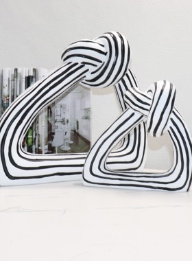 简约现代条纹创意抽象绳结摆件