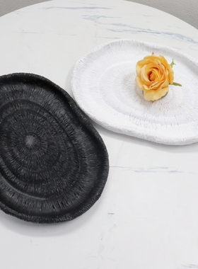 现代简约轻奢树脂肌理托盘