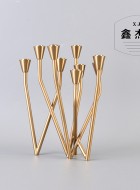 九头小烛台家用餐桌浪漫风装饰品