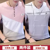 Летняя хлопковая трендовая приятная телу футболка с коротким рукавом