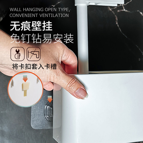 无痕壁挂式马桶刷子免打孔长柄家用无死角卫生间洗厕所洁厕清洁刷 - 图2